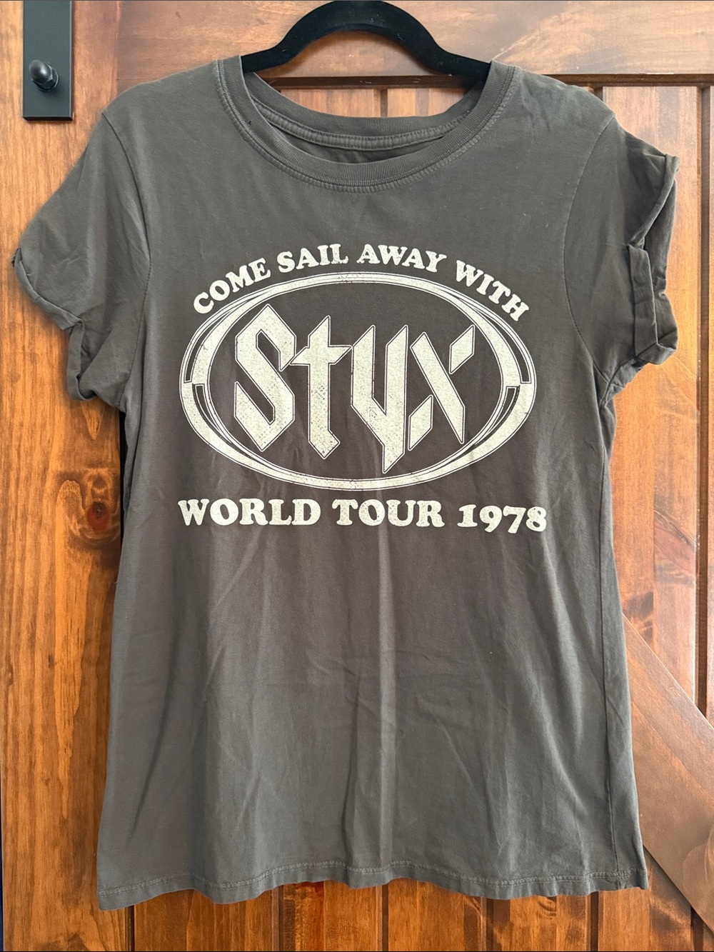 Recycled Karma Charcoal 'Styx World Tour 1978' Graphic Tee